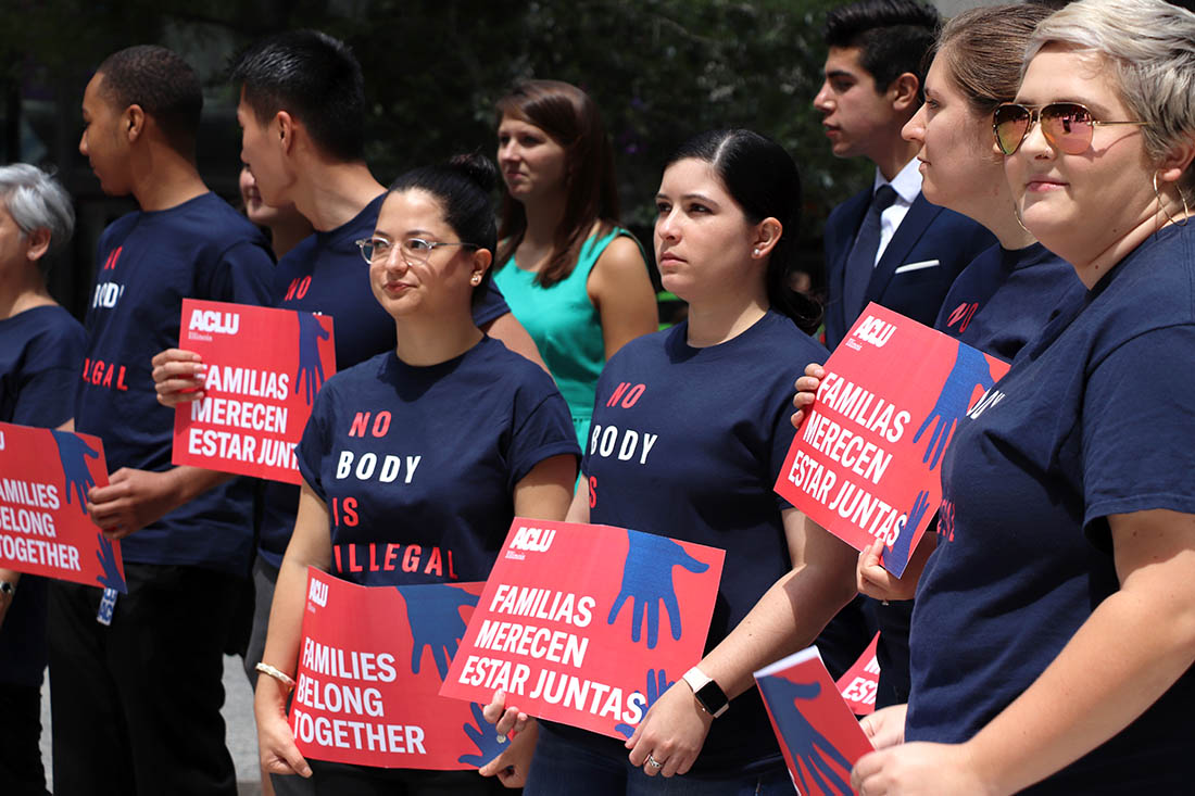 ACLU representatives attend Duckworth press conference