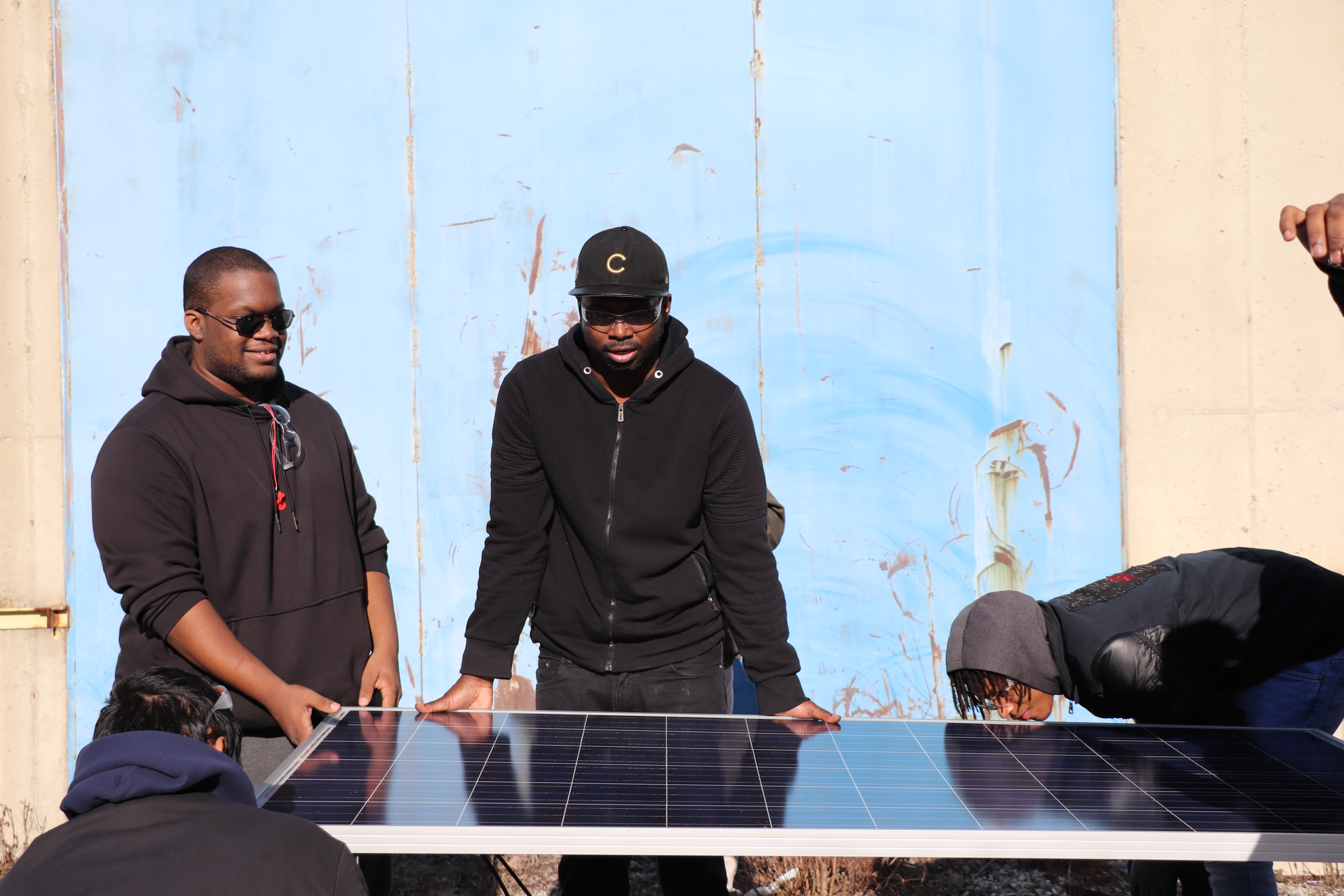 Olive Harvey students install solar array